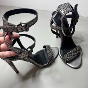 Elegant Silver Strappy Heels - Rebecca Minkoff - Size 7